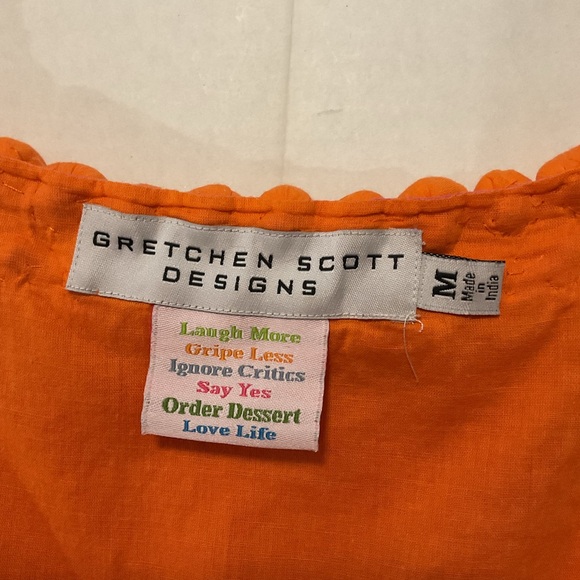 Gretchen Scott Shift Dress Sleeveless Pink-Orange - Picture 7 of 9